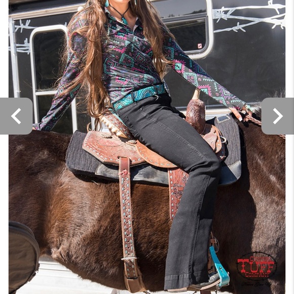 Cowgirl Tuff Just Tuff Black Trousers - Picture 12 of 12